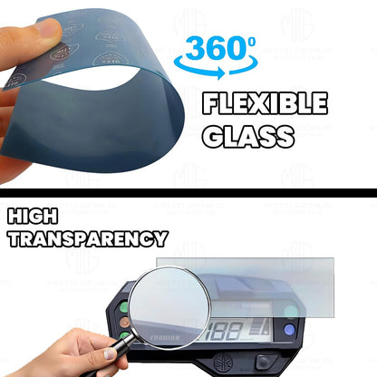 MOTO GENIUS 9H Hardness Speedometer Screen Protector for FZ V2 | Scratch Guard & Anti Glare Film