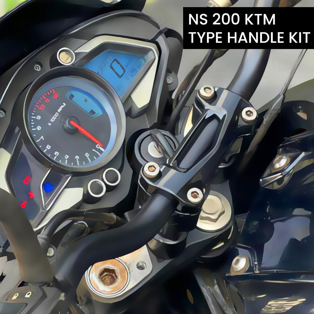MOTO GENIUS Adjustable Handlebar Conversion Kit for Pulsar NS200/160/125 (BS7) | Aluminium Handlebar Height Adjustment for Enhanced Comfort & Control