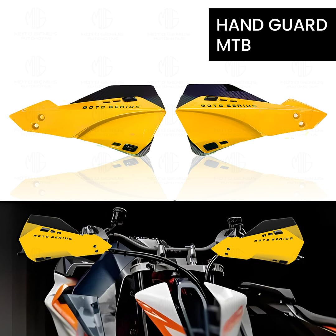 MOTO GENIUS Universal Bike Hand Guards Protectors | Wind Deflector Made for Hand Safety While Riding All Motorcycle (MTB) ()