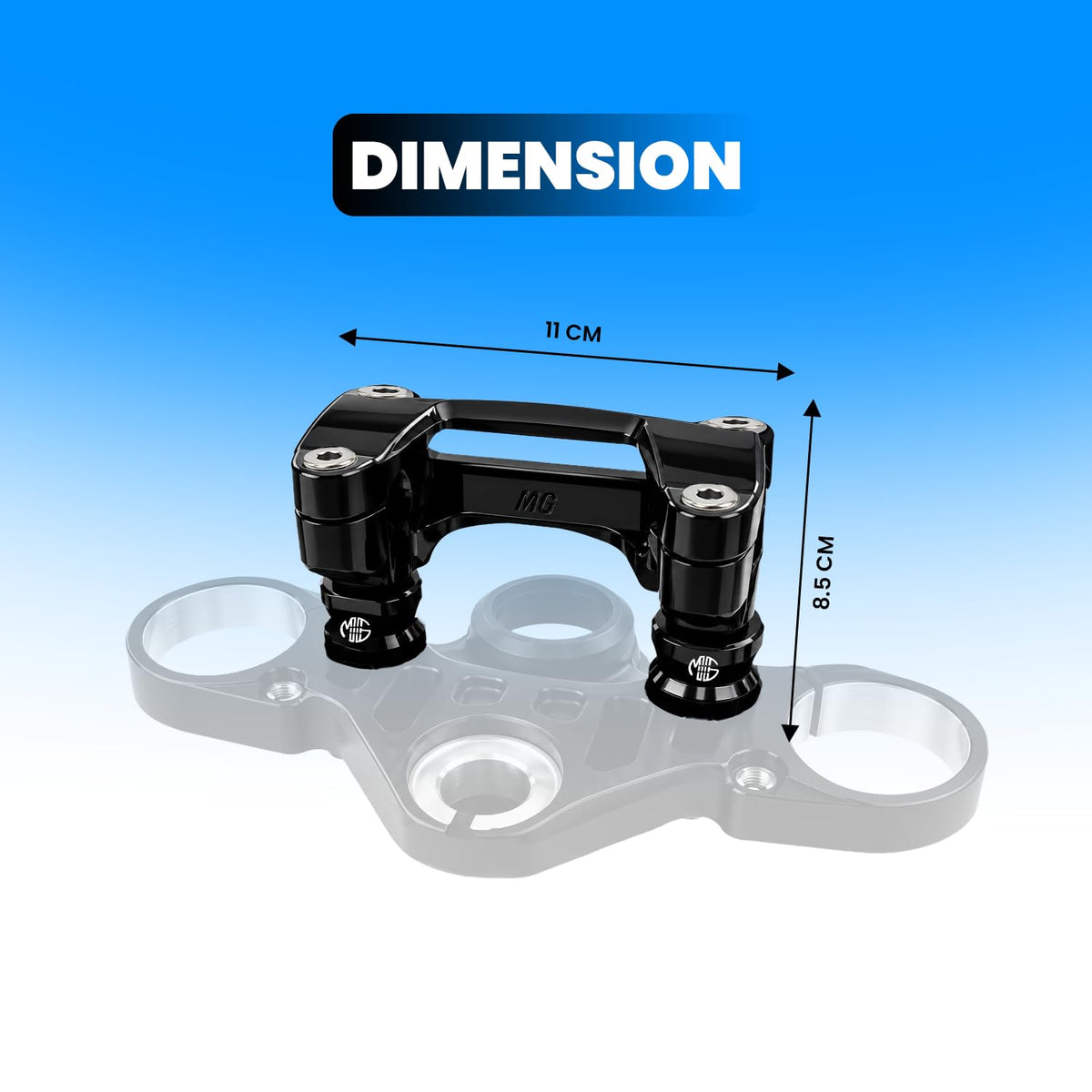 CNC Aluminum Adjustable Handlebar Conversion Kit for R15 V4 | Custom Height Handlebar Riser & Clamp for Enhanced Ergonomic Comfort, Wrist Relief & Control (Black)