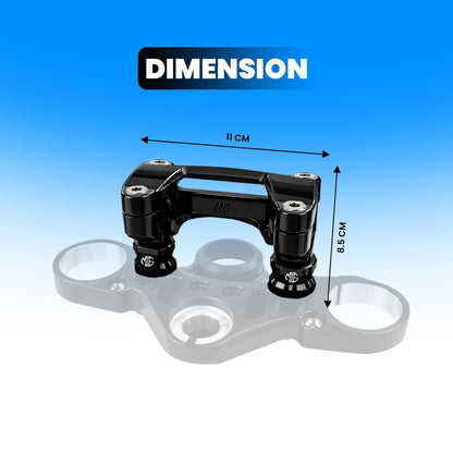 CNC Aluminum Adjustable Handlebar Conversion Kit for R15 V4 | Custom Height Handlebar Riser & Clamp for Enhanced Ergonomic Comfort, Wrist Relief & Control (Black)