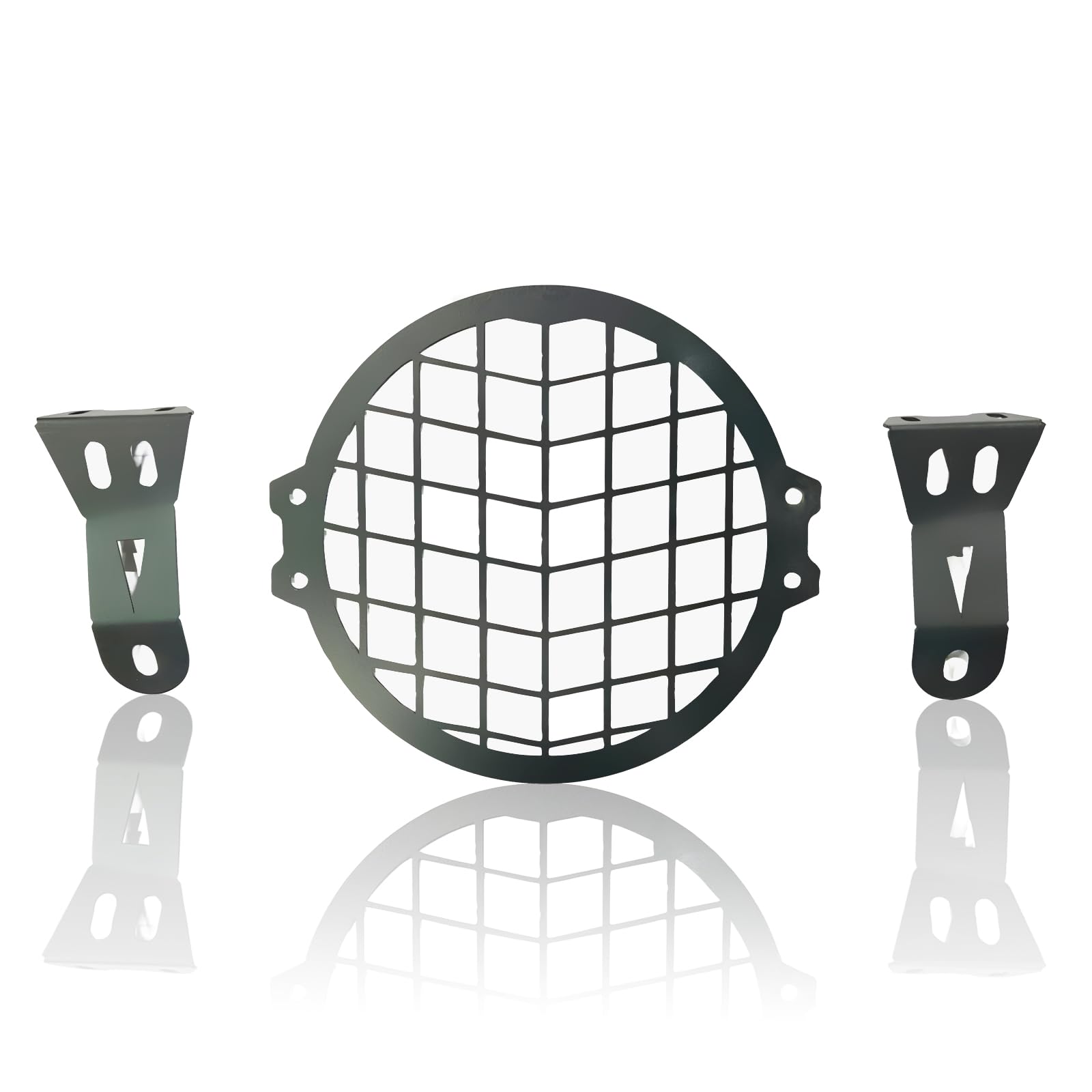 MOTO GENIUS Front Headlight Grill Guard for HUNTER | Durable Metal Protective Head Light Frame Protector (Check Grill)