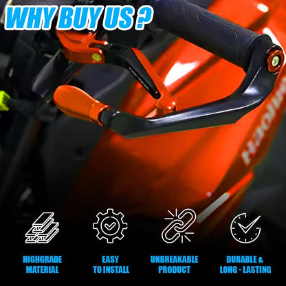 MOTO GENIUS Adjustable CNC Brake Clutch Lever Protector Guard for Motorcycles & Bikes | Universal Fit, Durable Aluminum, Lever Protection, Minimalist Design ()