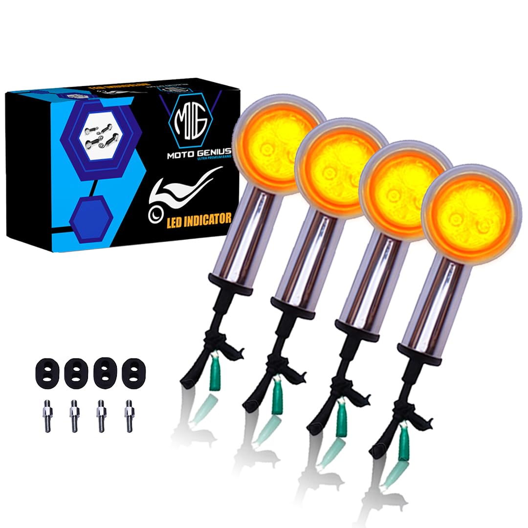 Premium LED Turn Signal Indicators for RE Hunter 350, Meteor 350, Super Meteor 650, Shotgun 650 Motorbike | Waterproof, High-Brightness, Plug & Play (Set of 4)