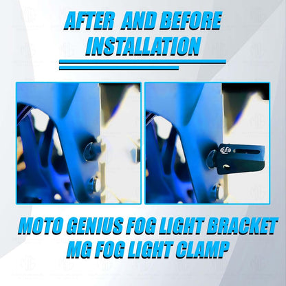 MOTO GENIUS Universal Fog Light Clamp for All Bikes | Durable Handlebar Mounting Solution (Pack of 2) 60MM