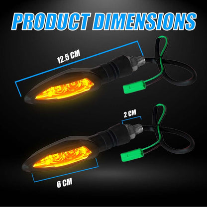 MOTO GENIUS KTM Waterproof Flexible Unbreakable Premium Silicone Rubber LED Indicator Light | High Brightness Universal Fit for All Bikes (4 Pieces)