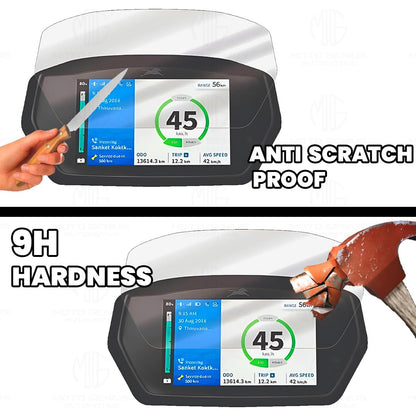 Tempered Glass Screen Protector for iQube Speedometer | Anti Scratch and Dust Protection, Ultra Clear Instrument Cluster Guard