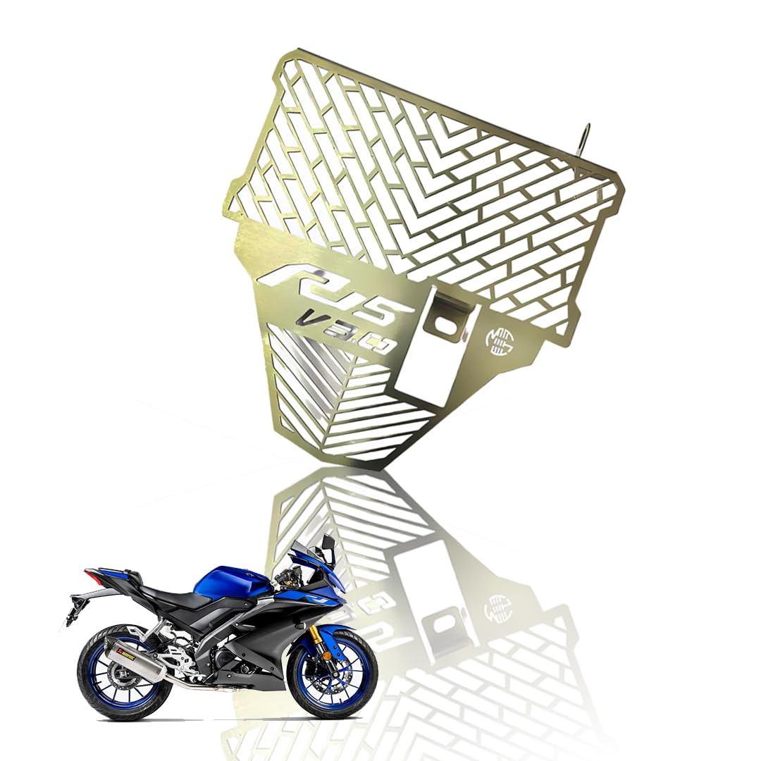MOTO GENIUS Radiator Guard for R15 V3 | Durable Stainless Steel Protector |Essential Accessory for Motorcycle Radiator Protection