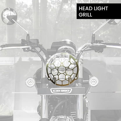 MOTO GENIUS Headlight Grill Guard for Hnees CB 350 | Durable Stainless Steel Protective Cover for Motorcycle Lights ()