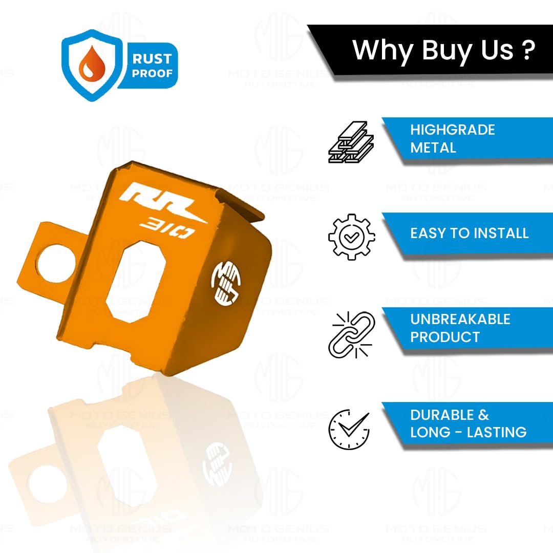 MOTO GENIUS Rear Brake Oil Container Guard for RR310 Motorbike | Durable Protection and Stylish Design for Motorcycles