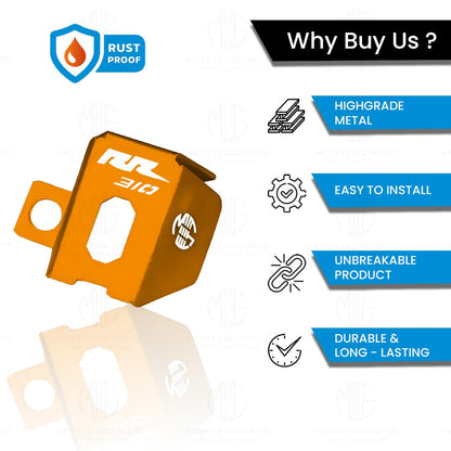 MOTO GENIUS Rear Brake Oil Container Guard for RR310 Motorbike | Durable Protection and Stylish Design for Motorcycles