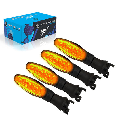 MOTO GENIUS Waterproof Flexible Silicone Rubber LED Indicator Light for FZ, R15, MT15 (BS4 + BS6), Ray Z | Unbreakable, Premium, and Durable Motorcycle Turn Signal Lights (2 Pieces)
