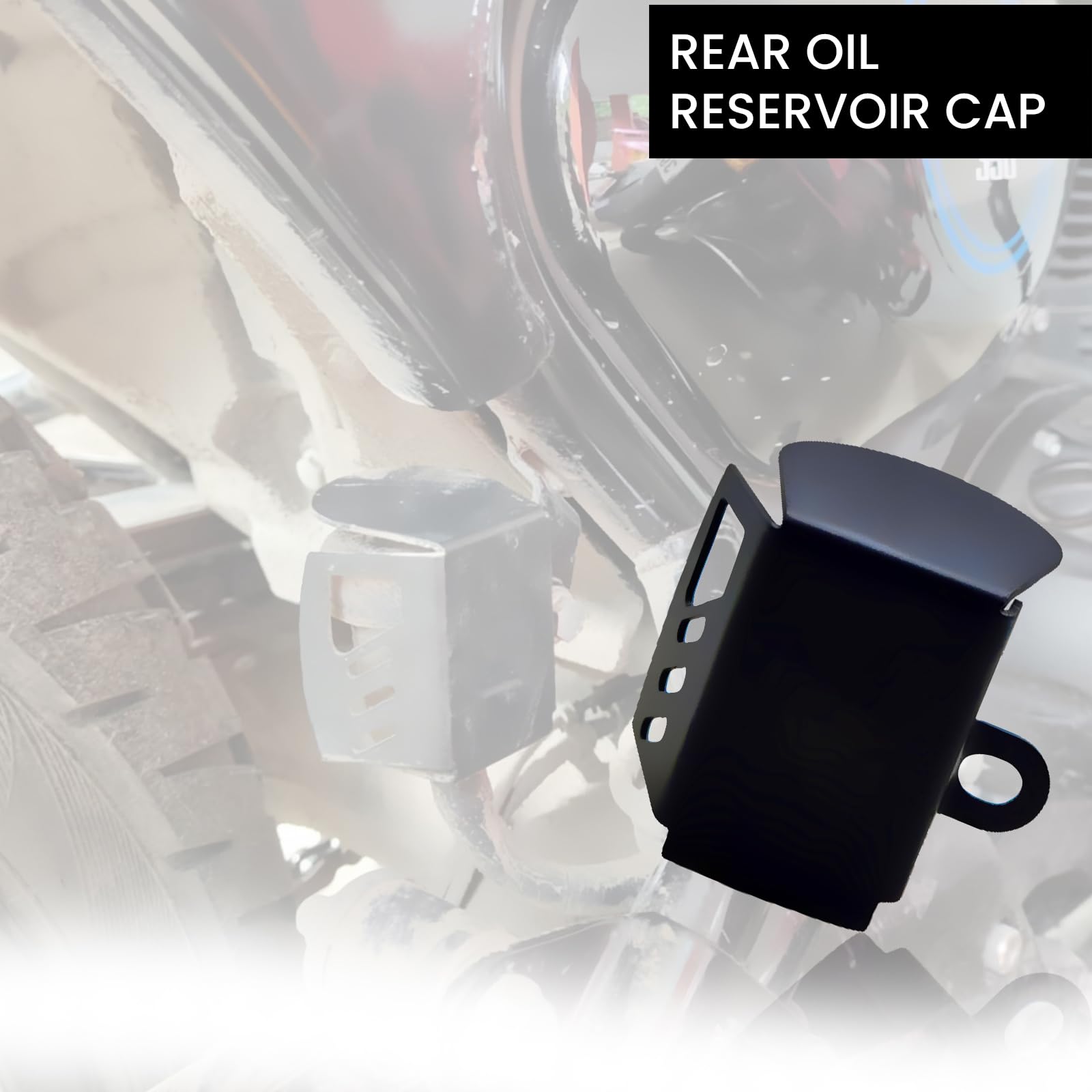 MOTO GENIUS Rear Brake Oil Container Guard for JAWA 42, PERAK and Bobber Motorbike | Durable Protection and Stylish Design for Motorcycles ()
