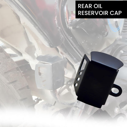 MOTO GENIUS Rear Brake Oil Container Guard for JAWA 42, PERAK and Bobber Motorbike | Durable Protection and Stylish Design for Motorcycles ()
