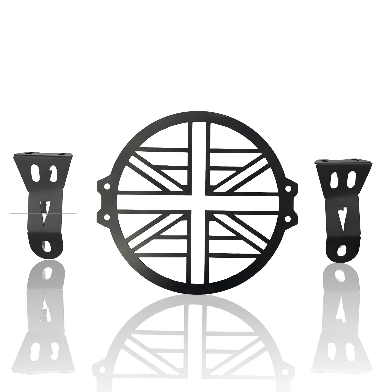 MOTO GENIUS Front Headlight Grill Guard for HUNTER | Durable Metal Protective Head Light Frame Protector (Check Grill)