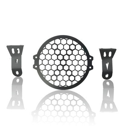 MOTO GENIUS Front Headlight Grill Guard for HUNTER | Durable Metal Protective Head Light Frame Protector (Check Grill)