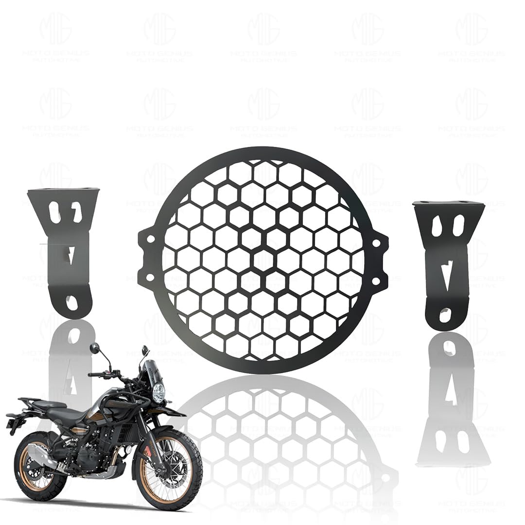 MOTO GENIUS Front Headlight Grill Guard for RE Himalayan 450 Motorbike | Durable Metal Protective Head Light Frame Protector