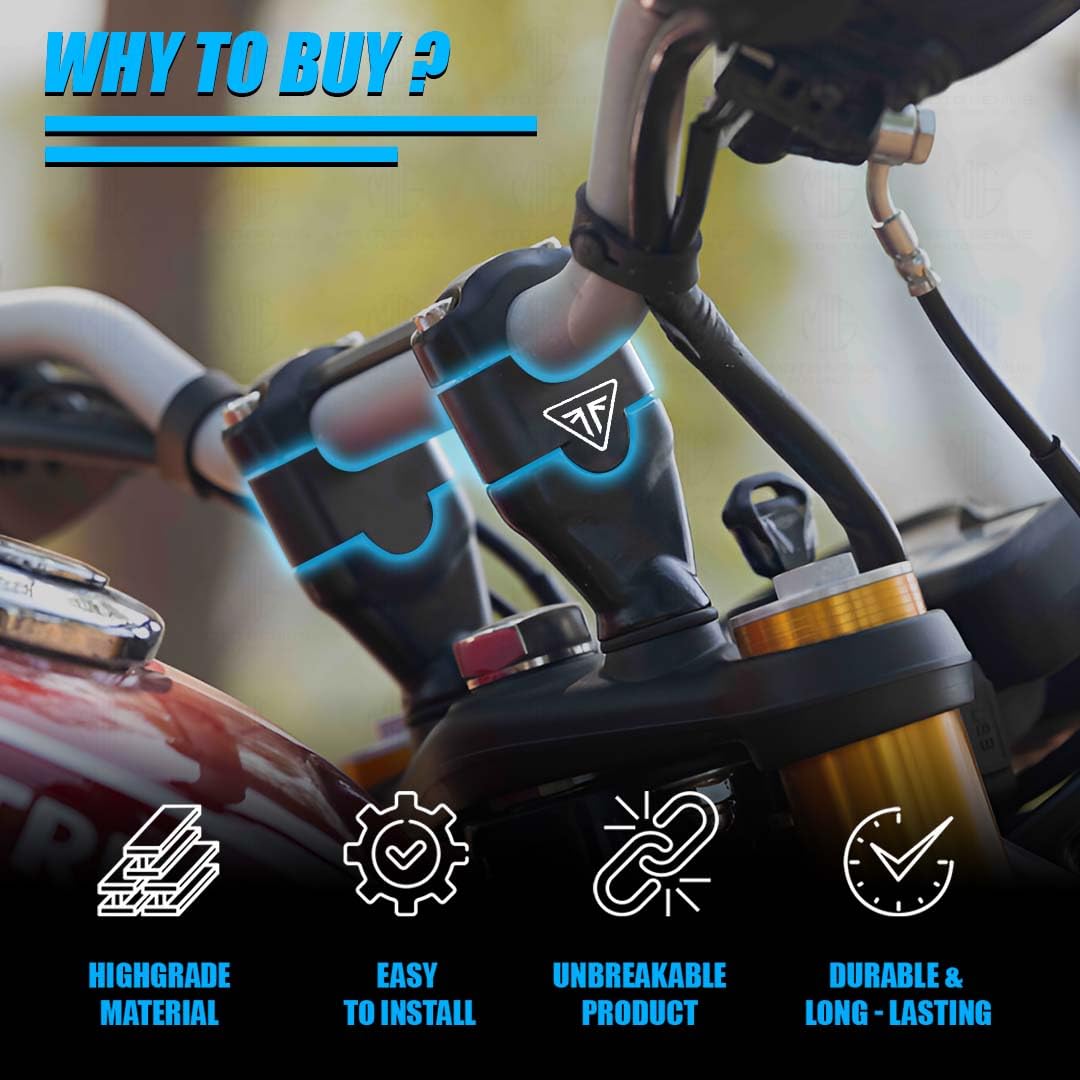 MOTO GENIUS Adjustable Handle Riser for Triumph Motorbike | Height Riser Clamp for Better Comfort & Control | Compatible with Triumph Bikes