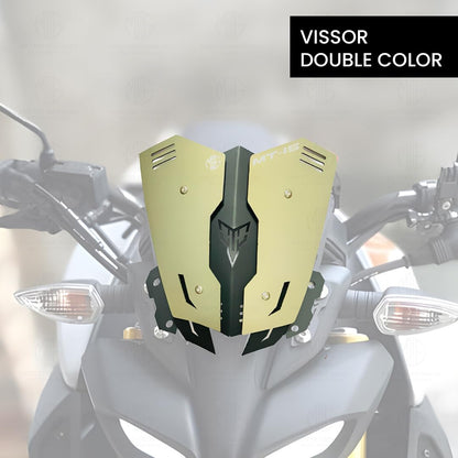 MOTO GENIUS Metal Visor Windscreen Windshield Deflector for MT 15 | Heavy Quality Flyscreen with Mount for Motorbike | Wind Sheld Protector