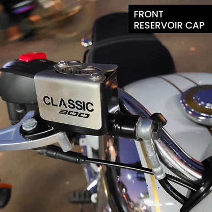 MOTO GENIUS Stainless Steel Front Disc Brake Fluid Reservoir Oil Cap for RE Himalayan BS3/BS4/BS6/Scram Motorbike | Replacement for Enhanced Durability and Performance (Pack of 1) ()