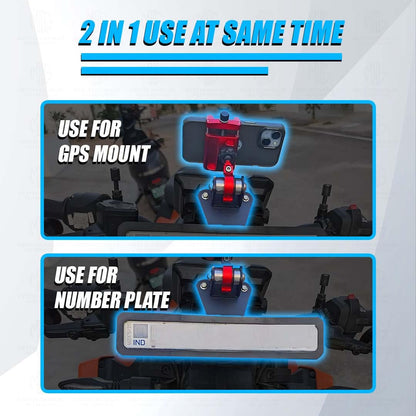 MOTO GENIUS Mobile Holder Mount with Number Plate Clamp for Gen 3 KTM Duke 390 & KTM Duke 250 – Adjustable, Vibration-Resistant Phone Mount for Motorcycle
