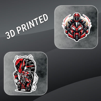 Racing Bike 3D Vinyl Stickers | Waterproof, Fade-Proof, Self-Adhesive Decals for Helmet, Bike, Car, Laptop & Mobile | Sports Bike Graphic Stickers (BIKE6-9PC)