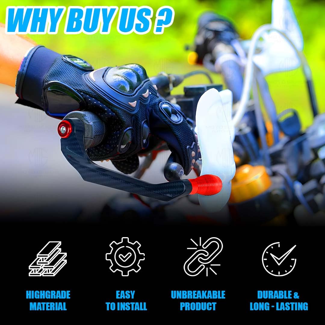 MOTO GENIUS Universal CNC Handlebar Brake Clutch Lever Protector Guard for Motorcycles & Bikes | Durable and Stylish ()