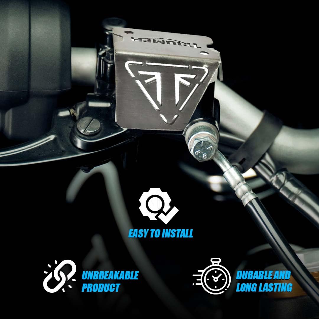 MOTO GENIUS Stainless Steel Front Disc Brake Fluid Reservoir Oil Cap for Triumph Speed 400 Motorbike Quality Replacement for Enhanced Durability and Performance (Pack of 1)