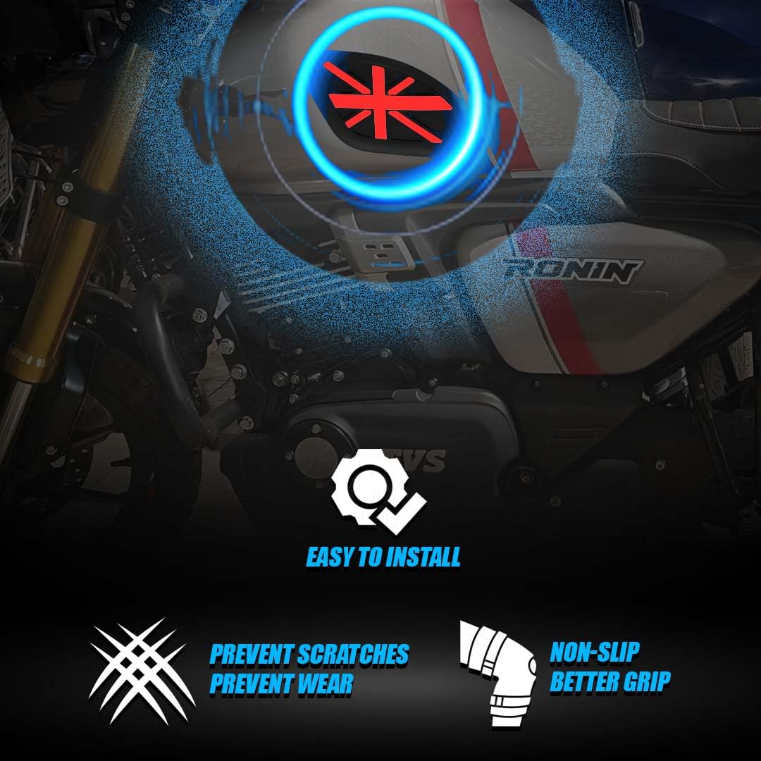MOTO GENIUS Universal Anti Slip Silicone Tank Pad | Waterproof Motorcycle Sticker for Enhanced Grip and Protection on All Bikes ()