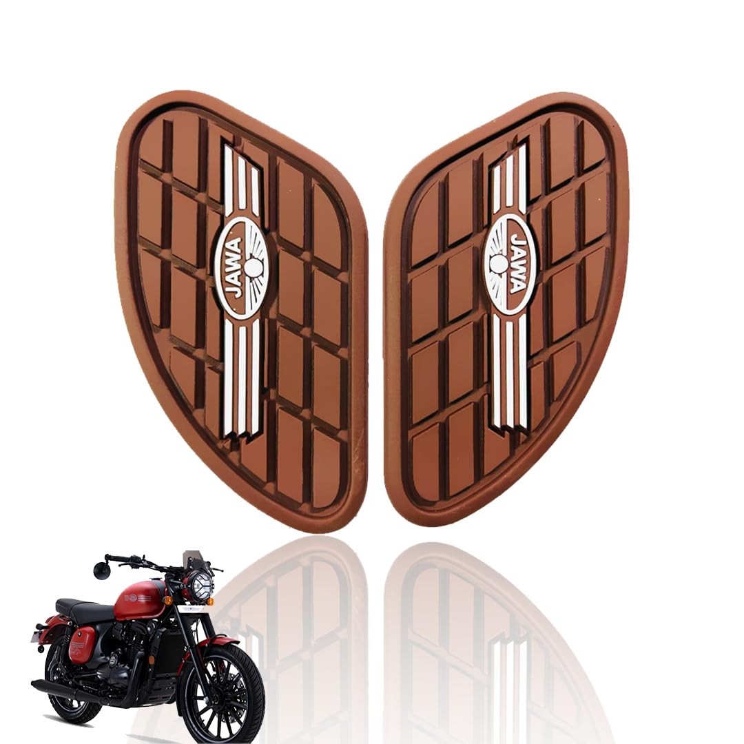 MOTO GENIUS Silicone Tank Pads for JAWA All Models Motorbike | Premium Tank Protection Pads | Anti-Slip and Scratch-Resistant Design | Stylish and Durable | (Pack of 2) ()