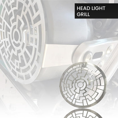 MOTO GENIUS Headlight Grill Guard for Xpulse | Durable Stainless Steel Protective Cover for Motorcycle Lights (Puzzle Shape)