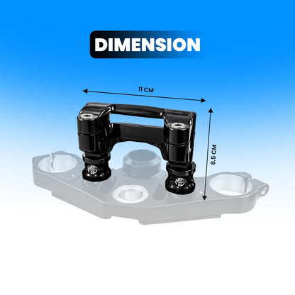 CNC Aluminum Adjustable Handlebar Conversion Kit for R15 V3 | Custom Height Handlebar Riser & Clamp for Enhanced Ergonomic Comfort, Wrist Relief & Control (Black)