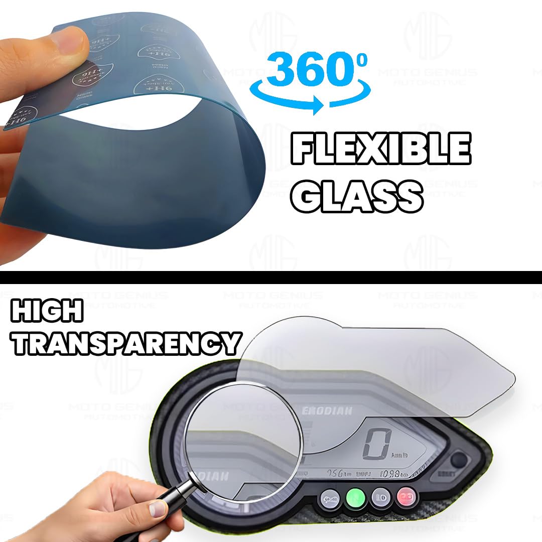 MOTO GENIUS Screen Guard for Pulsar 180F Speedometer | Anti-Scratch and Dust Protection, Clear Tempered Glass Protector