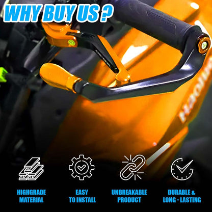 MOTO GENIUS Adjustable CNC Brake Clutch Lever Protector Guard for Motorcycles & Bikes | Universal Fit, Durable Aluminum, Lever Protection, Minimalist Design ()