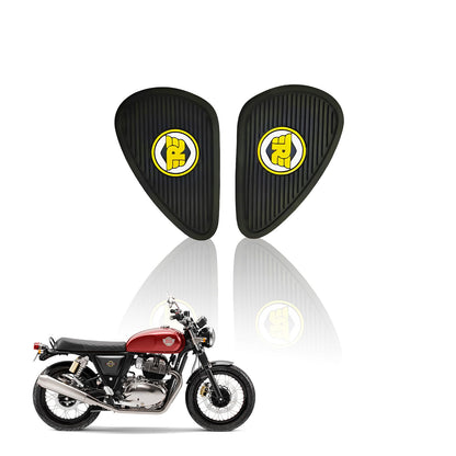 MOTO GENIUS Silicone Tank Pads for RE Interceptor | Premium Tank Protection Pads |Anti-Slip and Scratch-Resistant Design |Stylish & Durable (Pack of 2) (Black Yellow)