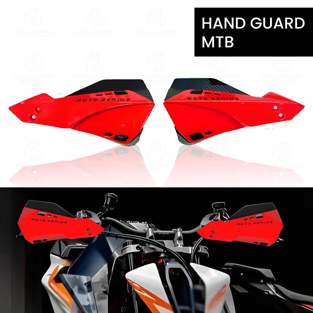 MOTO GENIUS Universal Bike Hand Guards Protectors | Wind Deflector Made for Hand Safety While Riding All Motorcycle (MTB) ()