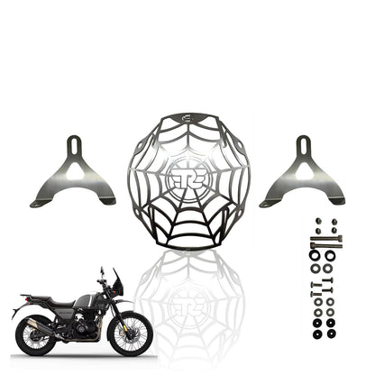 MOTO GENIUS Headlight Grill Guard for RE Himalayan BS3/BS4/BS6/Scram Motorbike |Durable Stainless Steel Protective Cover for Motorcycle Lights (Spider Grill)