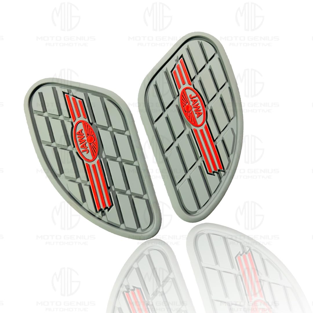 MOTO GENIUS Silicone Tank Pads for JAWA All Models Motorbike | Premium Tank Protection Pads | Anti-Slip and Scratch-Resistant Design | Stylish and Durable | (Pack of 2) ()