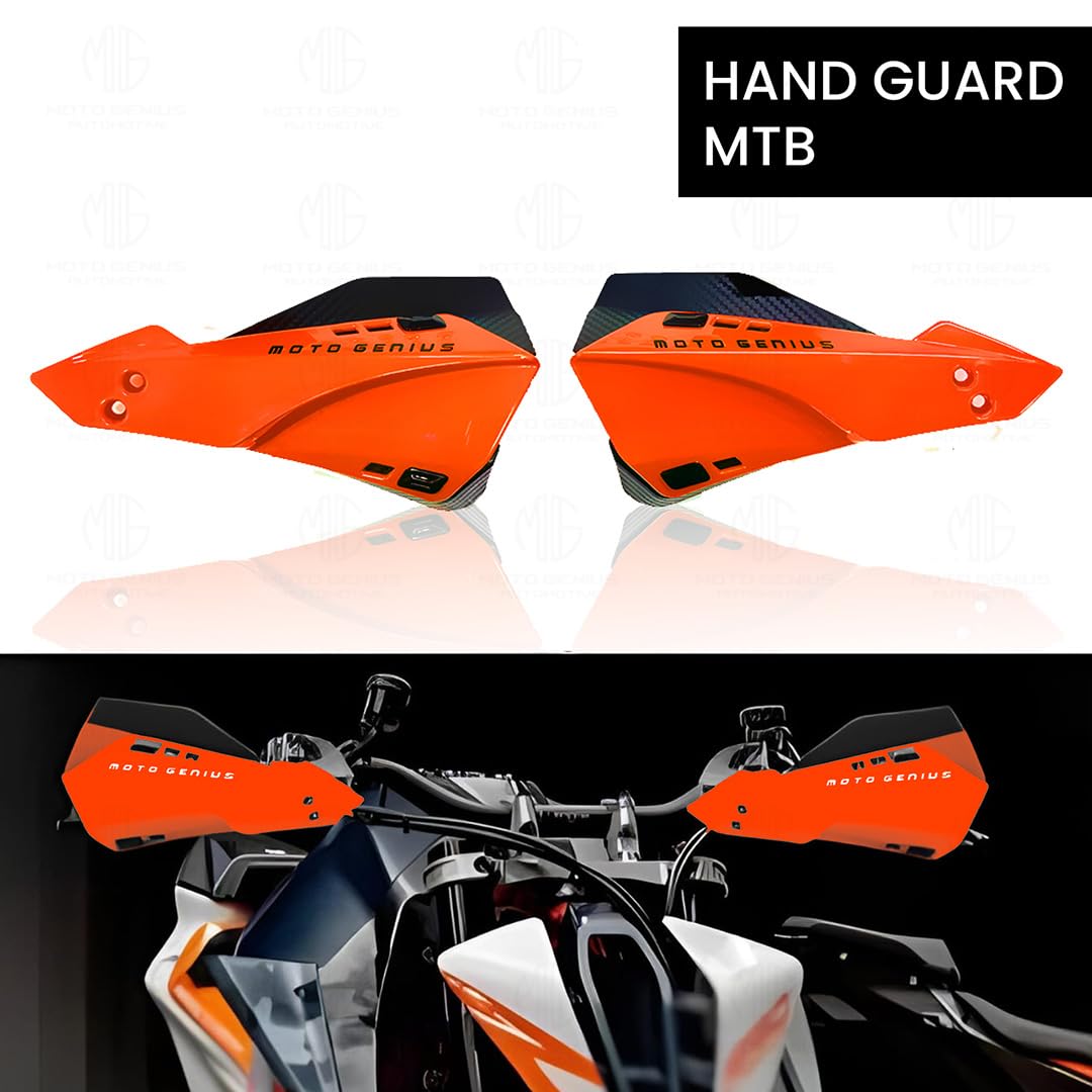 MOTO GENIUS Universal Bike Hand Guards Protectors | Wind Deflector Made for Hand Safety While Riding All Motorcycle (MTB) ()