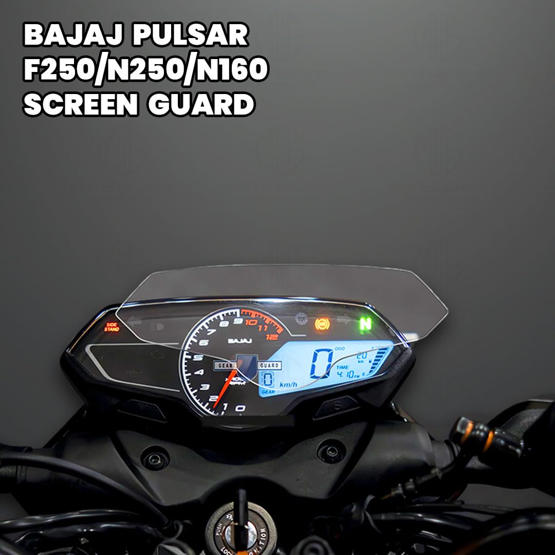 MOTO GENIUS Screen Guard for Pulsar F250 Speedometer | Anti-Scratch and Dust Protection, Clear Tempered Glass Protector