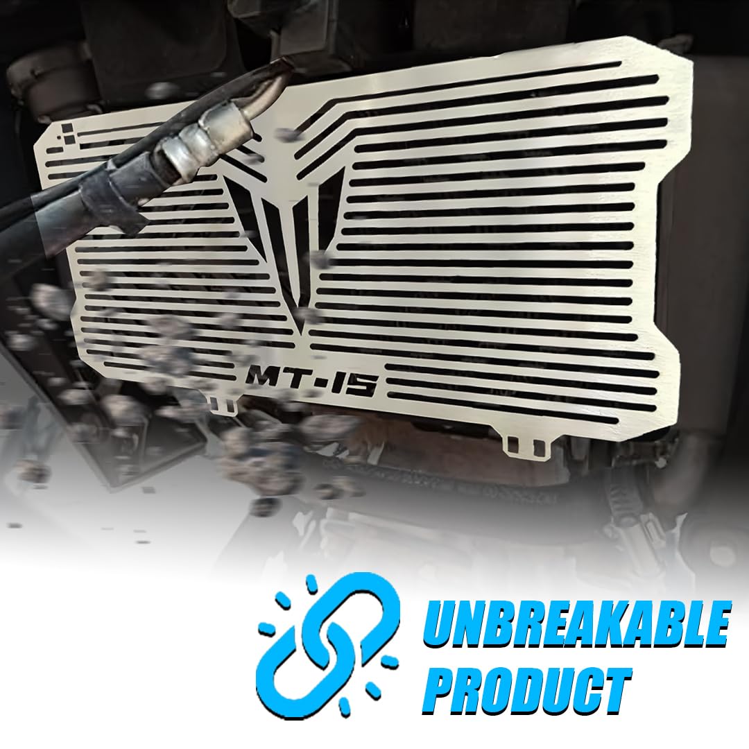 MOTO GENIUS Radiator Guard for MT15 | Heavy-Duty Stainless Steel Radiator Protector | Essential Motorcycle Accessory for Engine Cooling Protection ()