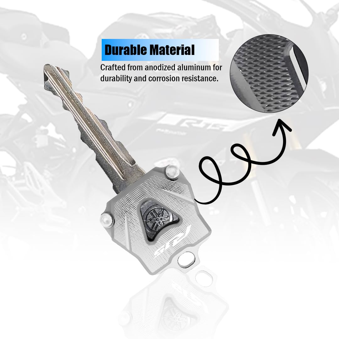 MOTO GENIUS CNC Aluminum Key Shell Case Cover for R15 V3 &V4 | Premium Protection with Stylish Finish (Silver)