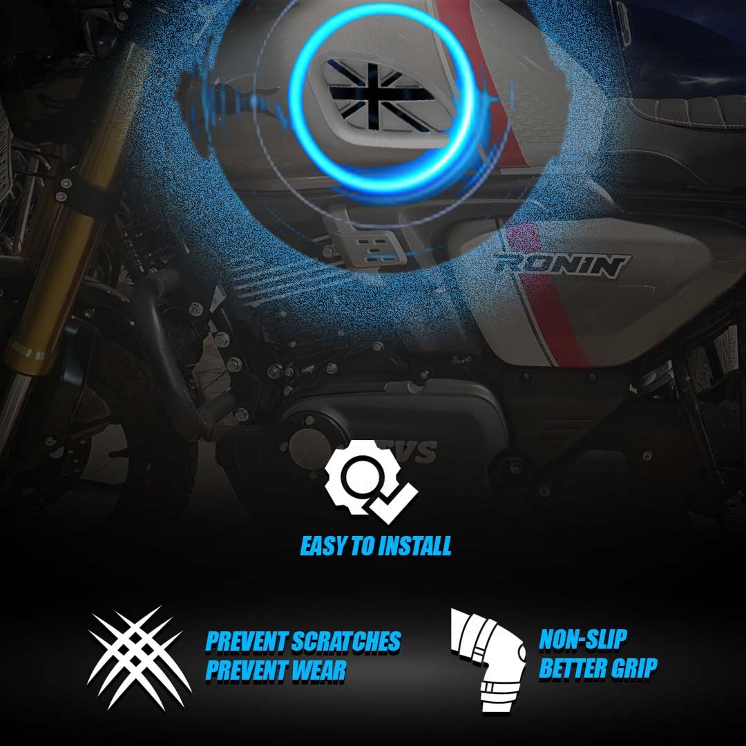 MOTO GENIUS Universal Anti Slip Silicone Tank Pad | Waterproof Motorcycle Sticker for Enhanced Grip and Protection on All Bikes ()