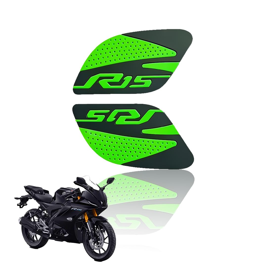 MOTO GENIUS Silicone Tank Pads for R15 V4 | Premium Tank Protection Pads |Anti-Slip and Scratch-Resistant Design |Stylish and Durable (Pack of 2) (+)