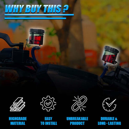 MOTO GENIUS Universal Motorcycle Front Brake Master Cylinder Oil Reservoir Tank Cup | Durable Replacement for Hydraulic Brake and Clutch Systems (Pack of 2)