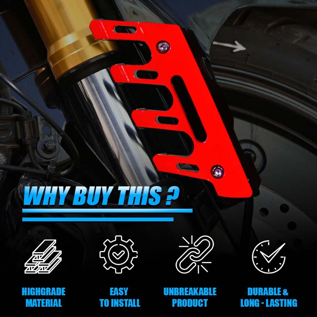 MOTO GENIUS ABS Shocker Protector | Front Fork Fender Protector | Universal Anti-Fall Slider Guard for All Bikes ()