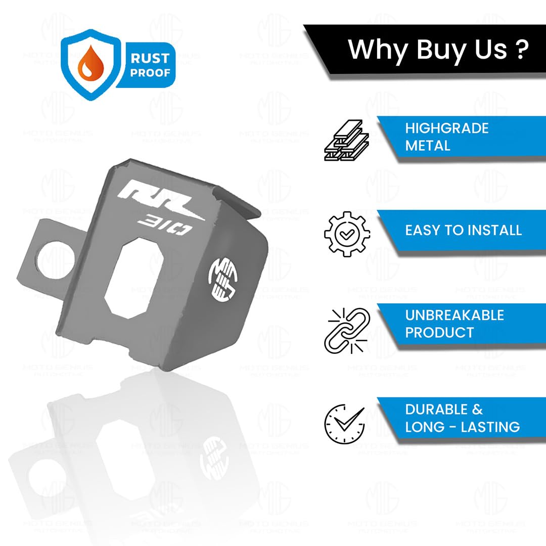 MOTO GENIUS Rear Brake Oil Container Guard for RR310 Motorbike | Durable Protection and Stylish Design for Motorcycles