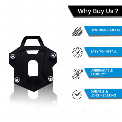 MOTO GENIUS Side Stand Extender for RE Himalayan BS3/BS4/BS6/Scram Motorbike | Heavy Duty Parking Support and Stability Enhancer ()