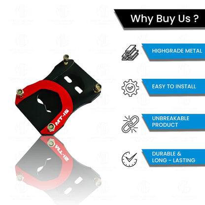 MOTO GENIUS Side Stand Extender for MT 15 | Heavy Duty Parking Support and Stability Enhancer ()