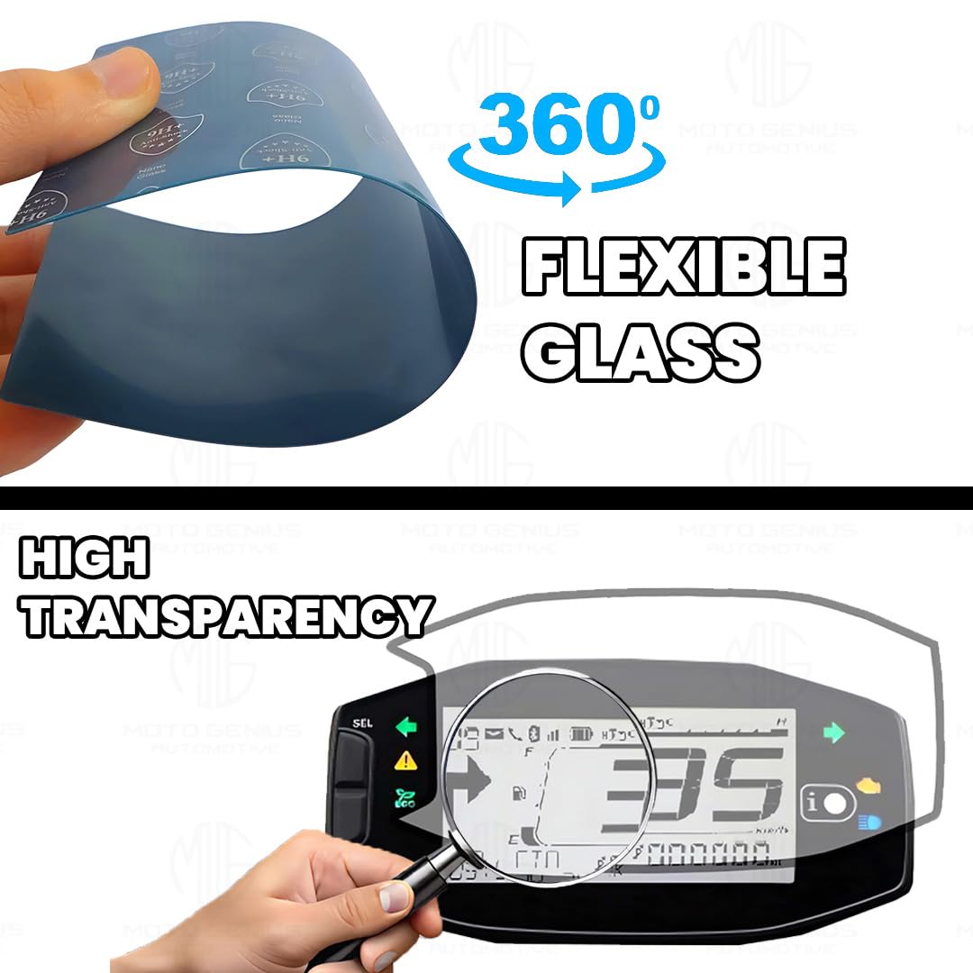 MOTO GENIUS 9H Nano Glass Screen Protector for Suzuki VStrom Speedometer, Anti-Scratch, Anti Fingerprint, HD Clear Protection Film